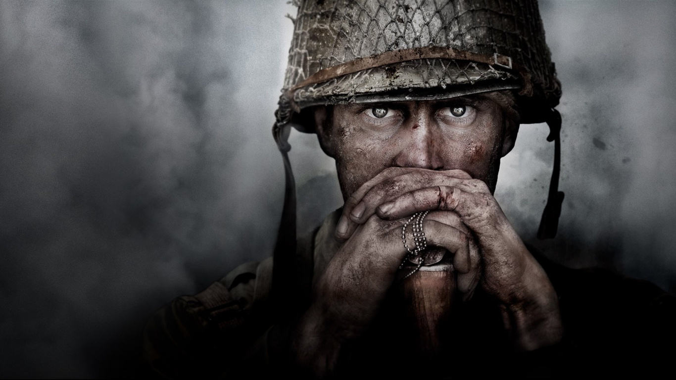 Обои Call of Duty WWII, activision, волосы на лице, борода, человек в разрешении 1366x768