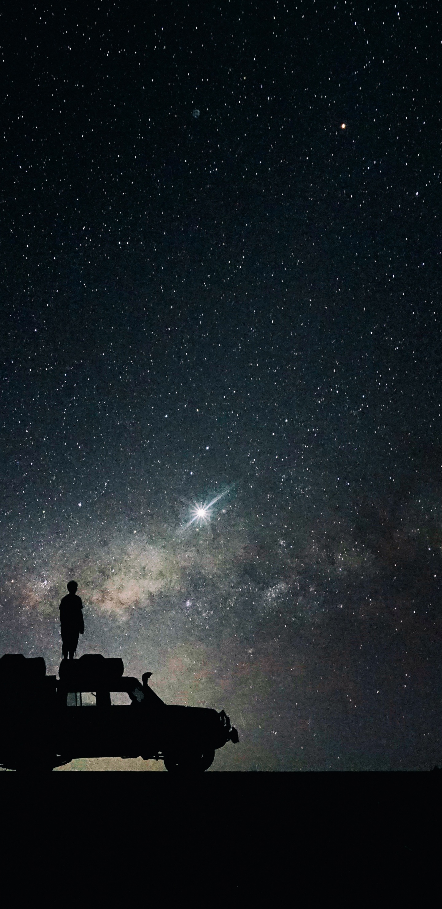 Обои звезда, ночь, астрономический объект, атмосфера земли, природа в разрешении 1440x2960