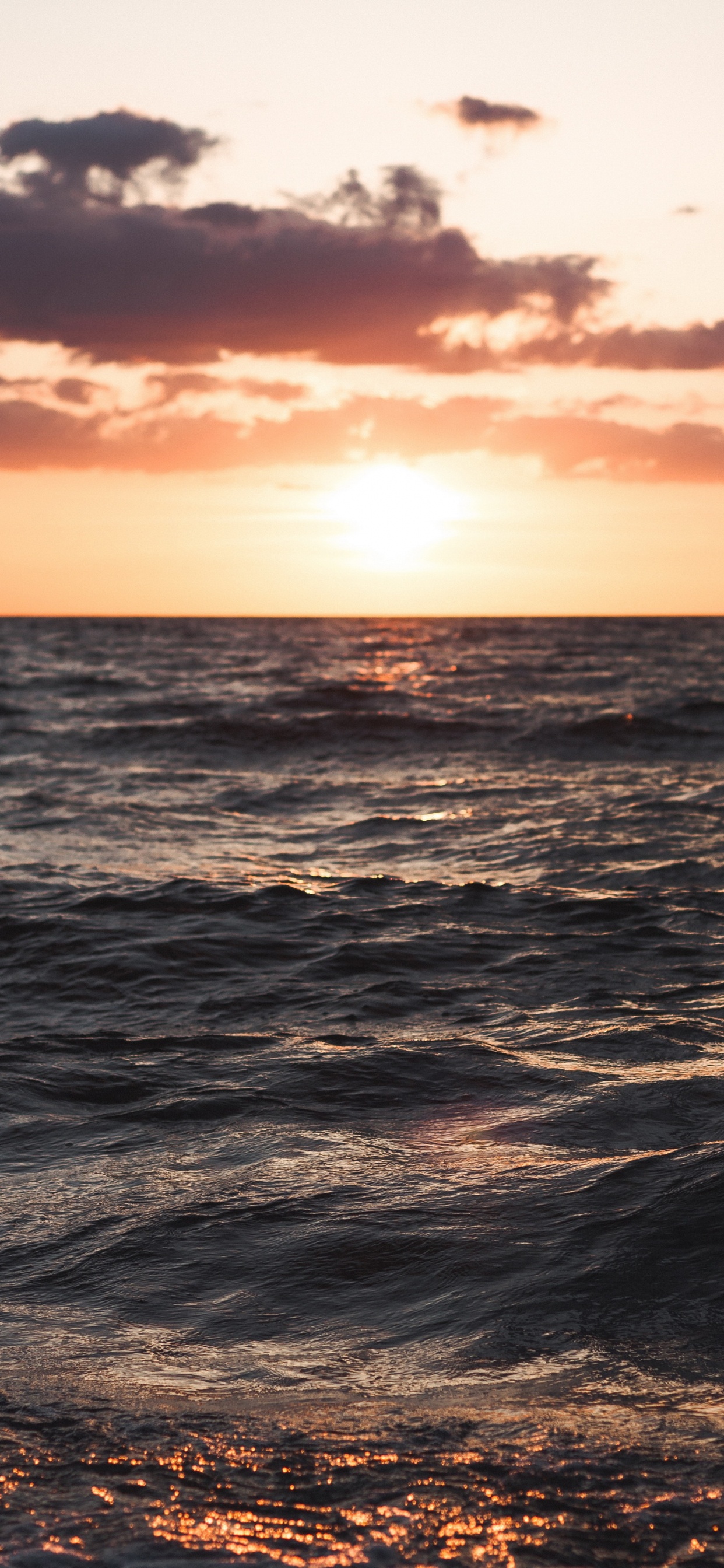 Обои море, Дания, закат, пляж, облако в разрешении 1242x2688