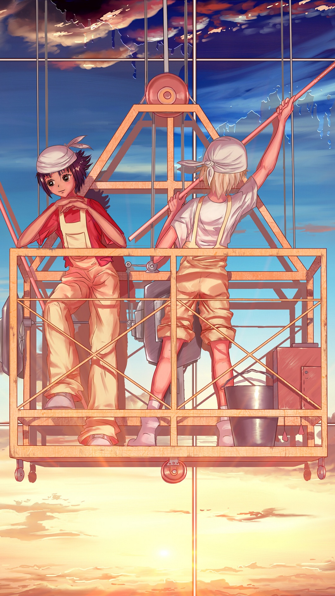 Обои облако, отражение, арт, искусство, небо в разрешении 1080x1920