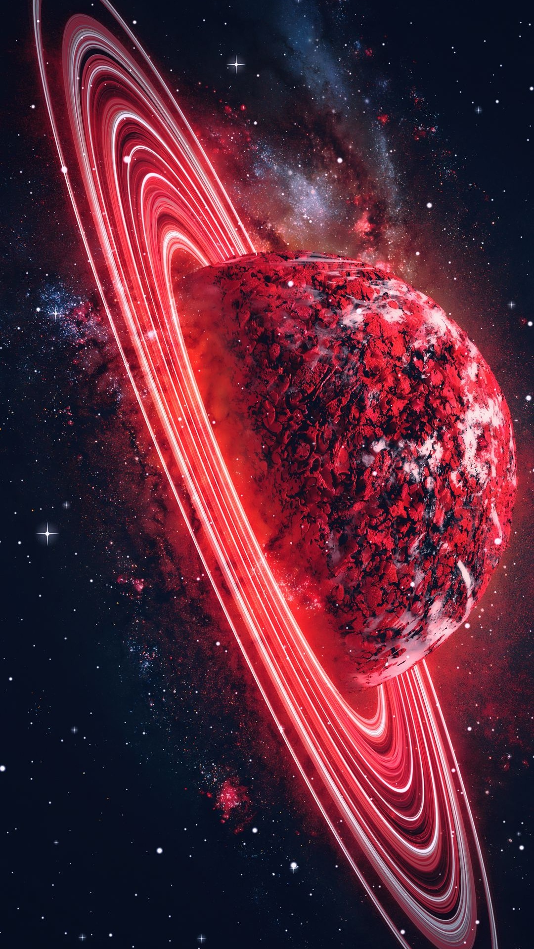 Обои Галактика, планета, Астрономия, небесный объект, Сатурн в разрешении 1080x1920