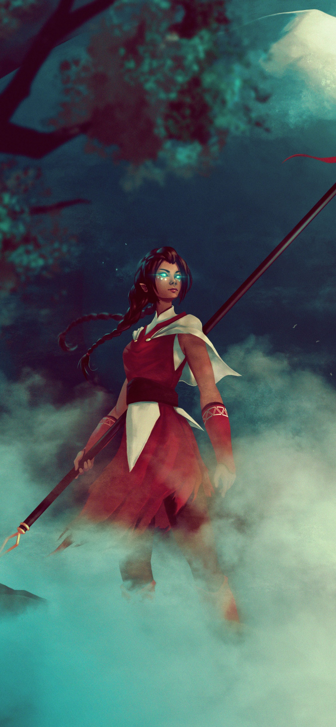 Обои арт, артист, иллюстрация, живопись, акварельные краски в разрешении 1125x2436