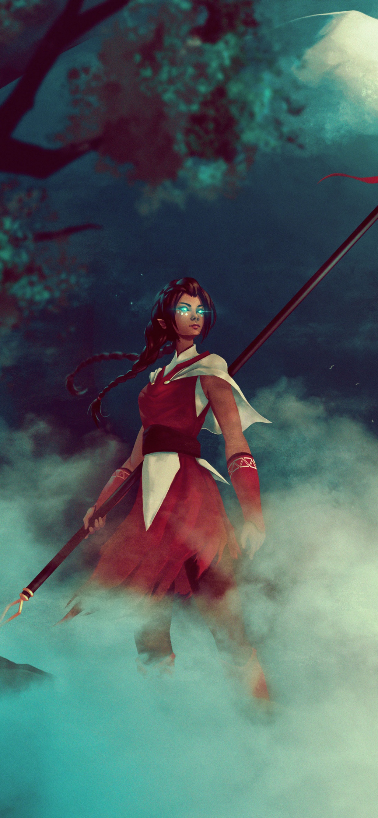 Обои арт, артист, иллюстрация, живопись, акварельные краски в разрешении 1242x2688