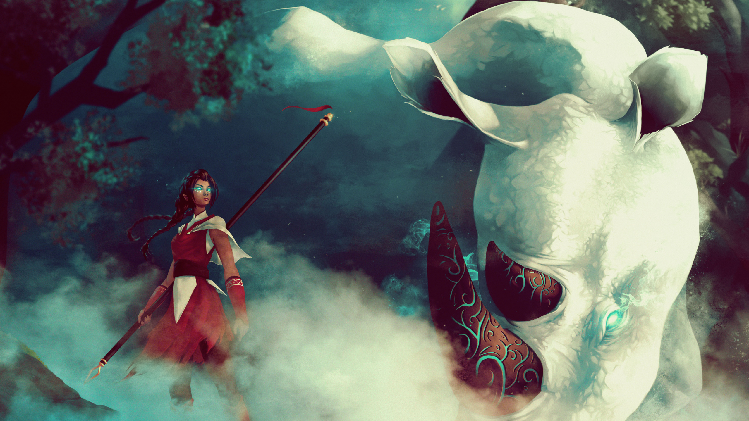 Обои арт, артист, иллюстрация, живопись, акварельные краски в разрешении 2560x1440