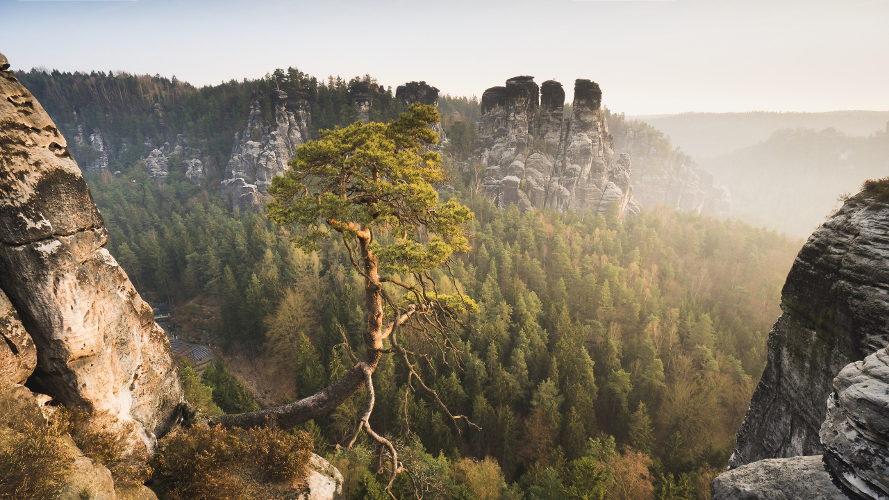 Обои саксонская Швейцария, пейзажи гор, природа, горный рельеф, рок в разрешении 1280x720