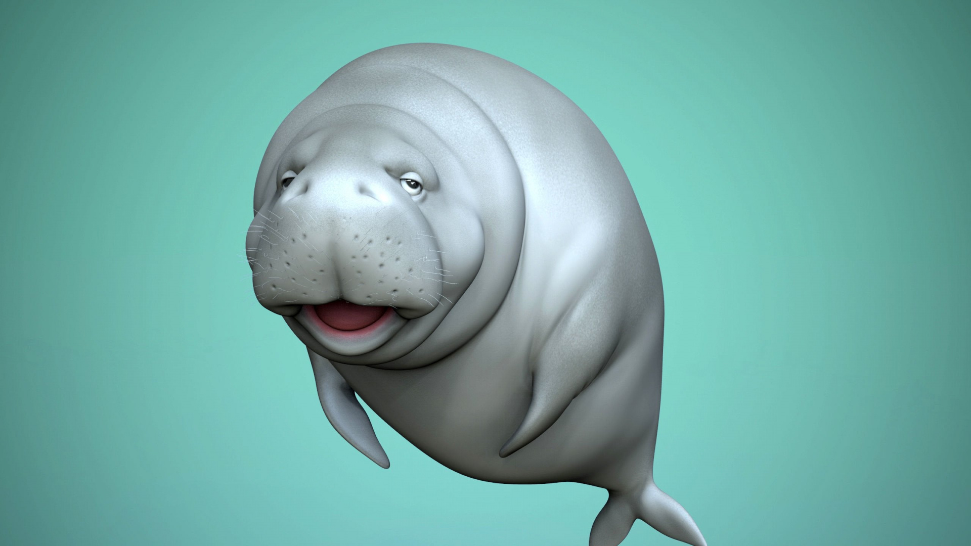 Обои дюгонь, 3d моделирование, В FBX, виртуальная реальность, голова в разрешении 1920x1080