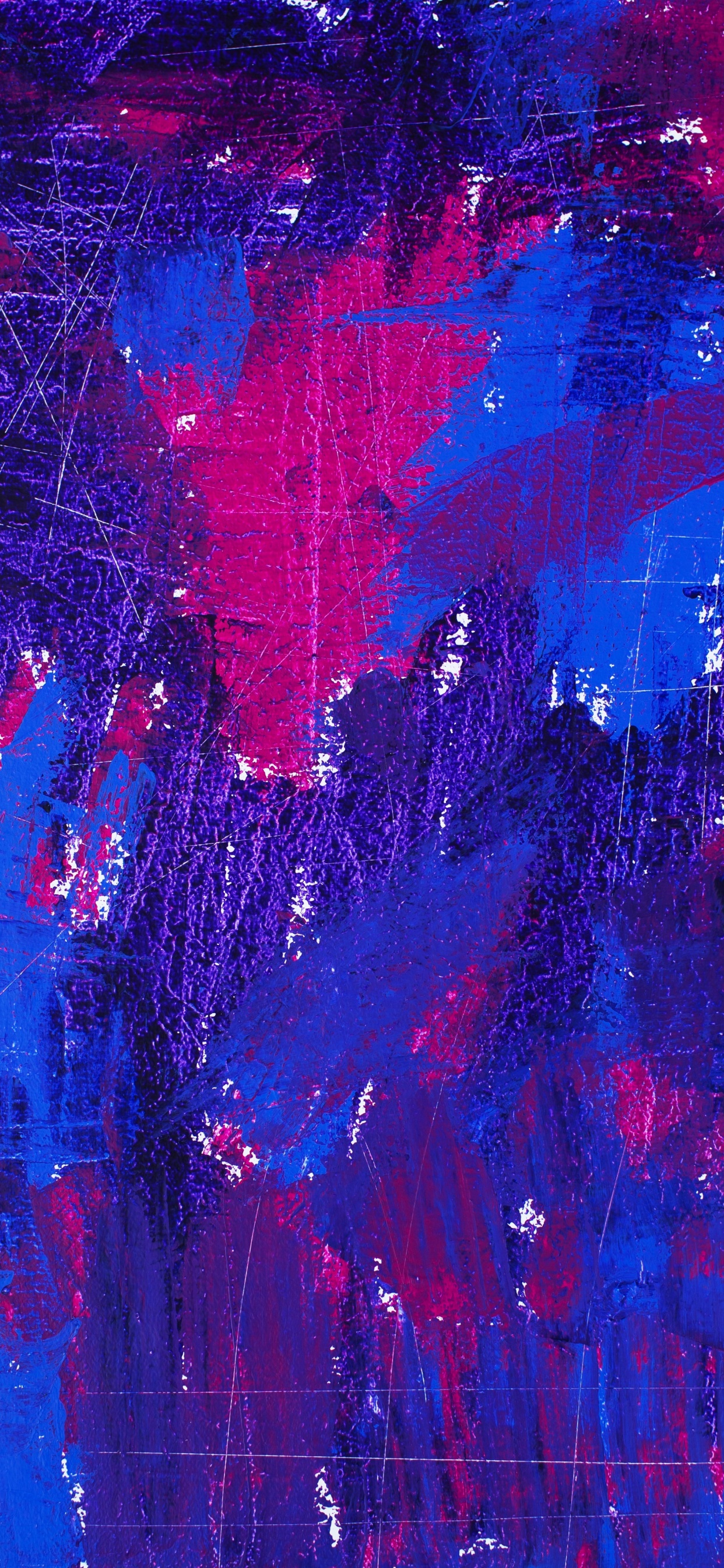 Обои акриловая краска, арт, синий, синий кобальт, Фиолетовый в разрешении 1242x2688