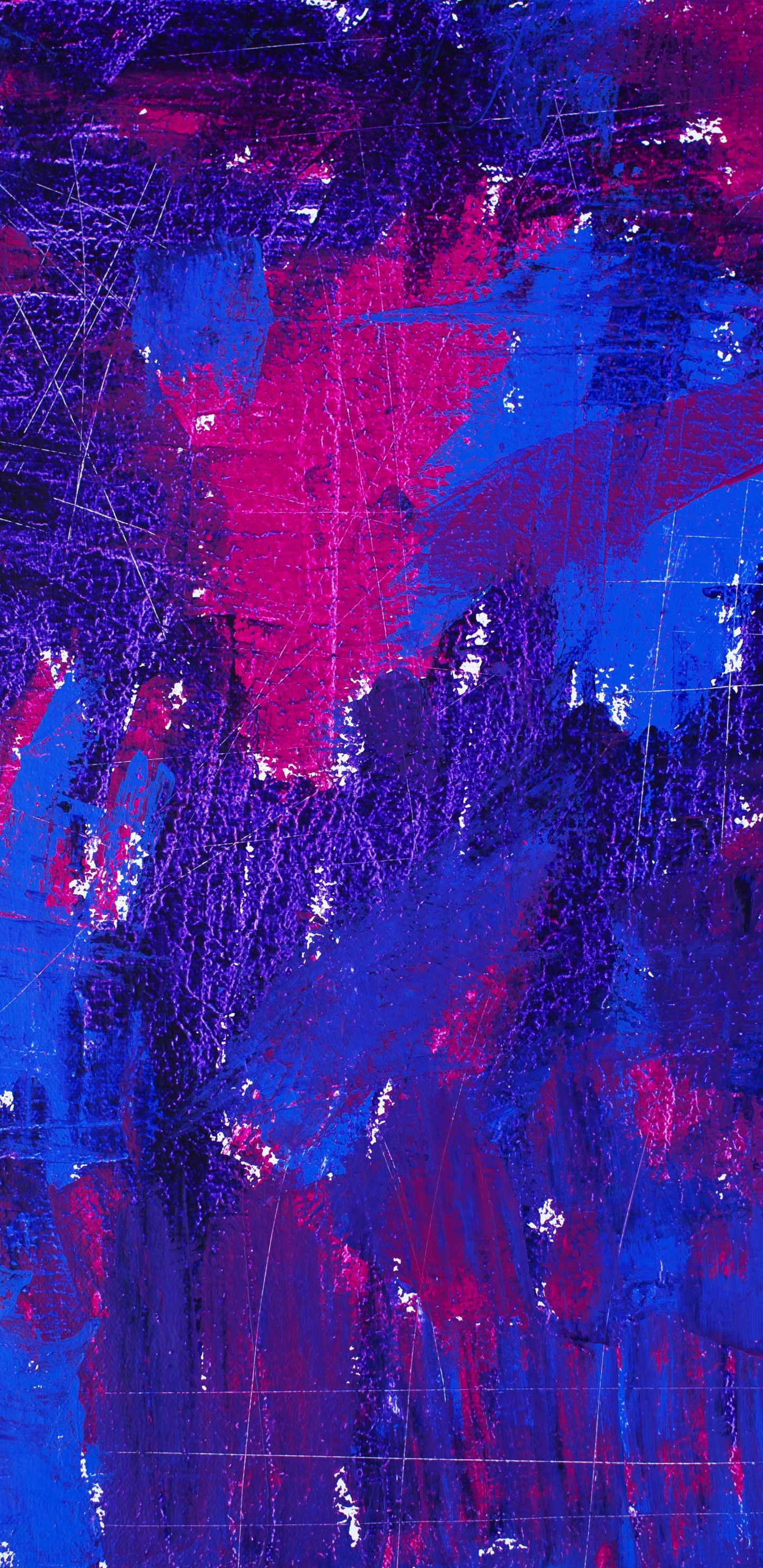 Обои акриловая краска, арт, синий, синий кобальт, Фиолетовый в разрешении 1440x2960