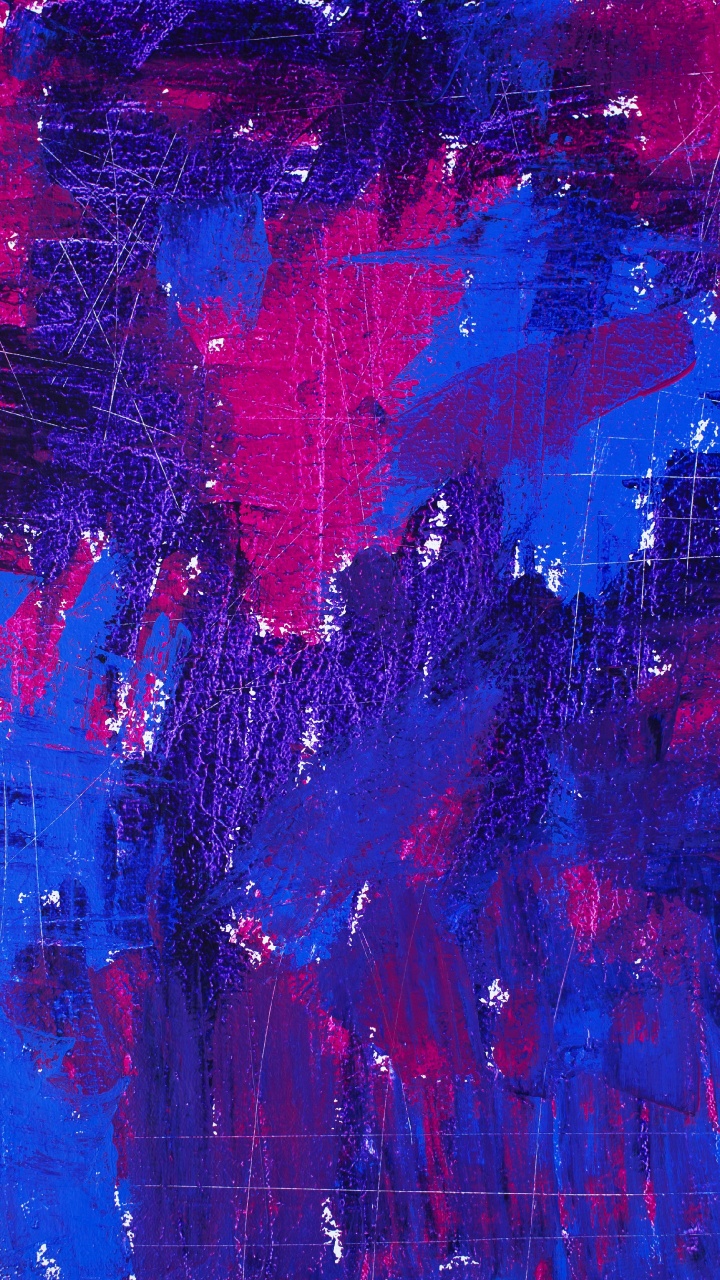 Обои акриловая краска, арт, синий, синий кобальт, Фиолетовый в разрешении 720x1280