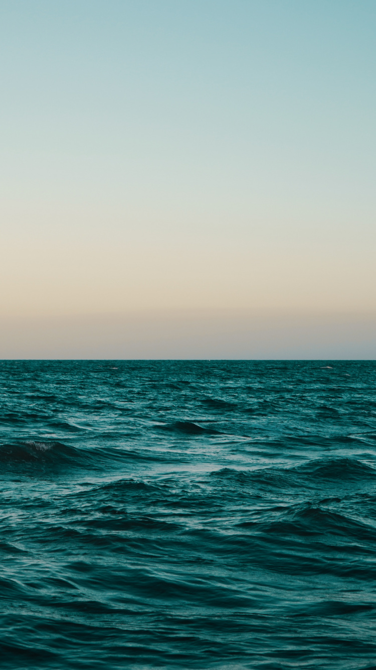 Обои море, горизонт, водоем, океан, вода в разрешении 750x1334
