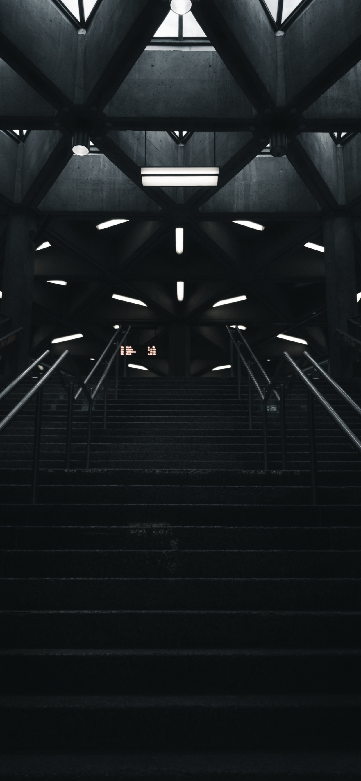 Обои архитектура, черный, свет, линия, монохромный в разрешении 1242x2688