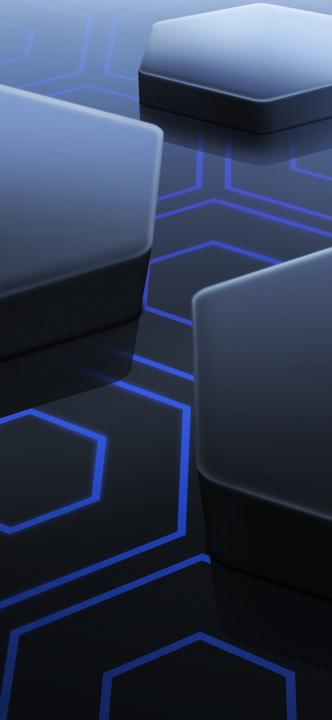 Обои свет, дизайн, синий, технологии, узор в разрешении 1125x2436