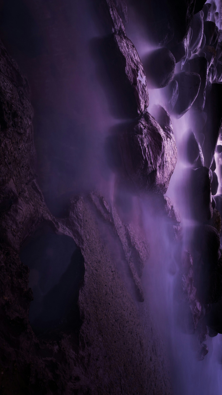 Обои атмосфера, пурпур, молния, облако, темнота в разрешении 750x1334