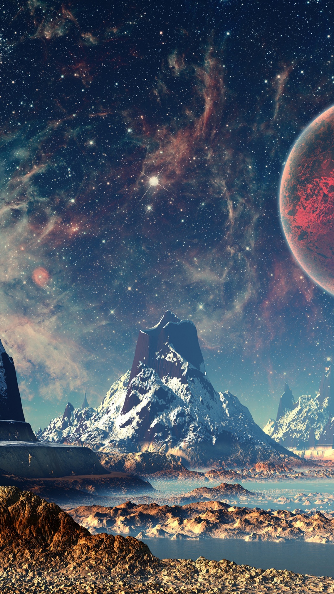 Обои внеземная жизнь, планета, атмосфера, мир, свет в разрешении 1080x1920