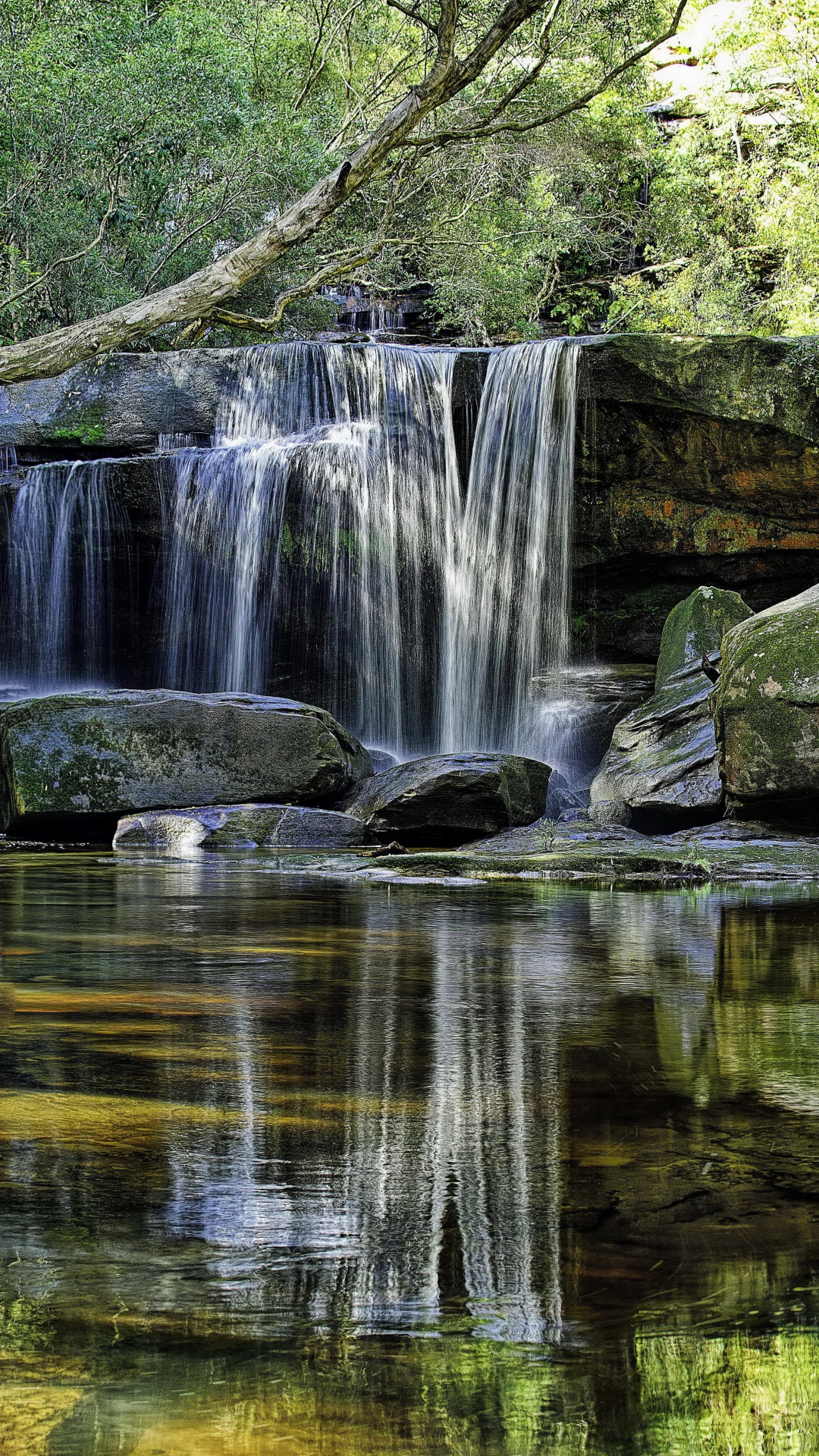 Обои водоем, водопад, гидроресурсы, природа, вода в разрешении 1080x1920