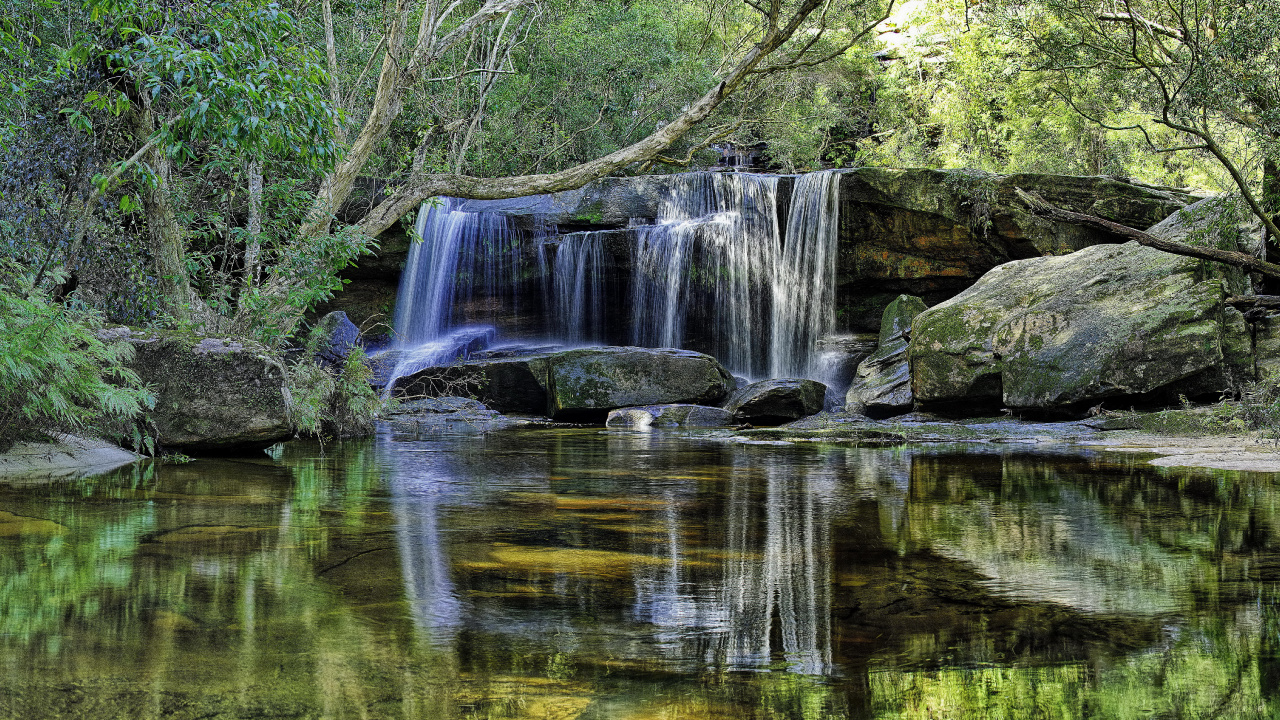 Обои водоем, водопад, гидроресурсы, природа, вода в разрешении 1280x720