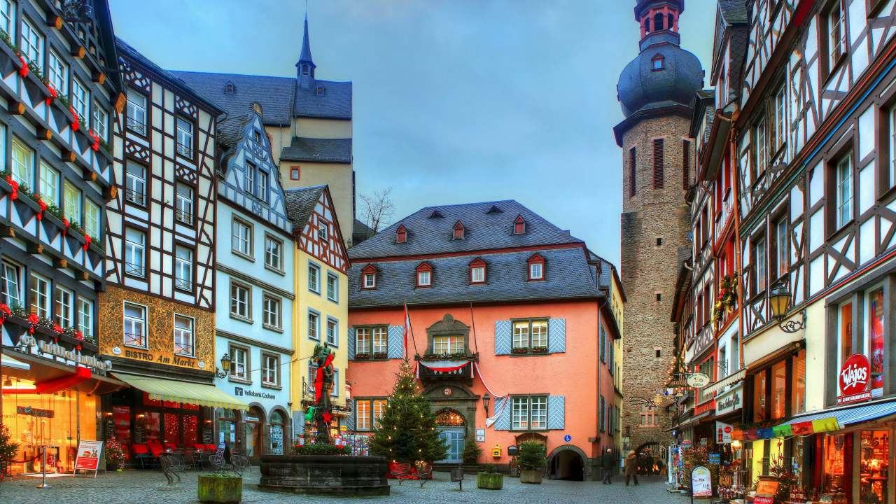Обои мозель, город, городок, ориентир, здание в разрешении 1280x720