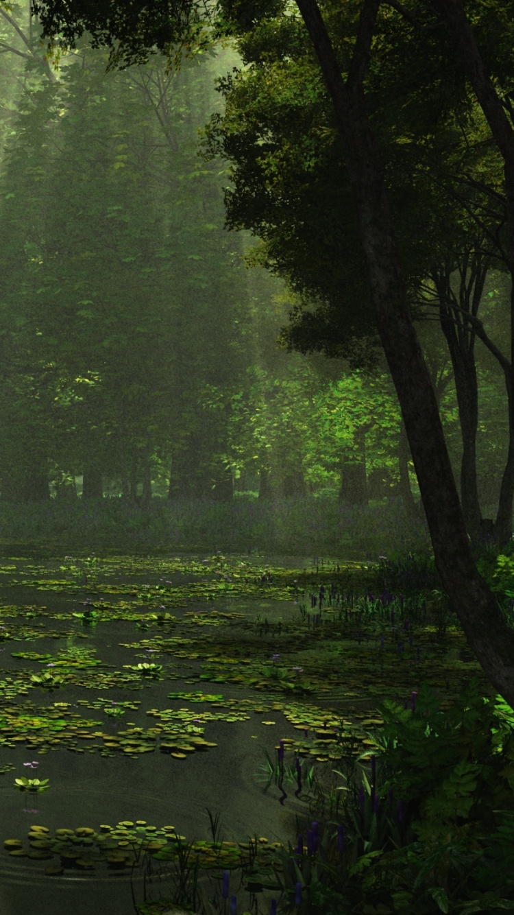 Обои дождь, природа, пейзаж, зеленый, растительность в разрешении 750x1334