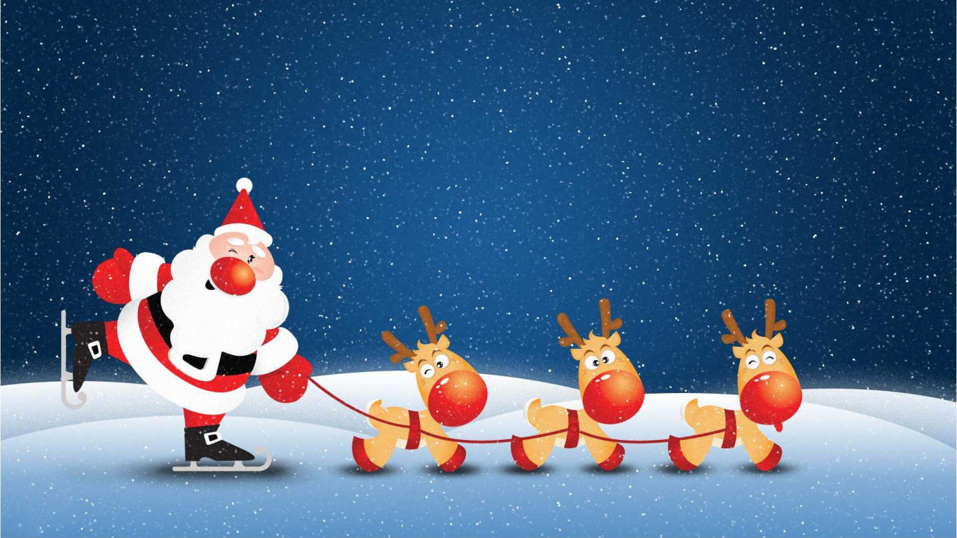 Обои Санта-Клаус, Рождественский день, Рождество, Рождественские украшения, Арктика в разрешении 1366x768