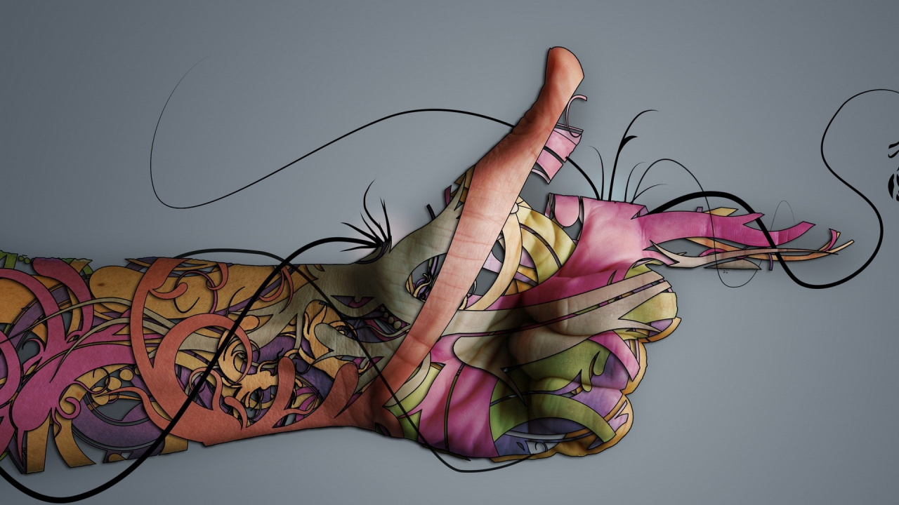 Обои иллюстрация, рука, дизайн, 3D компьютерной графики, визуальное искусство в разрешении 1280x720