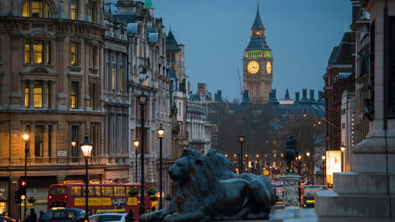 Обои ночь, город, ориентир, метрополия, городской район в разрешении 1366x768