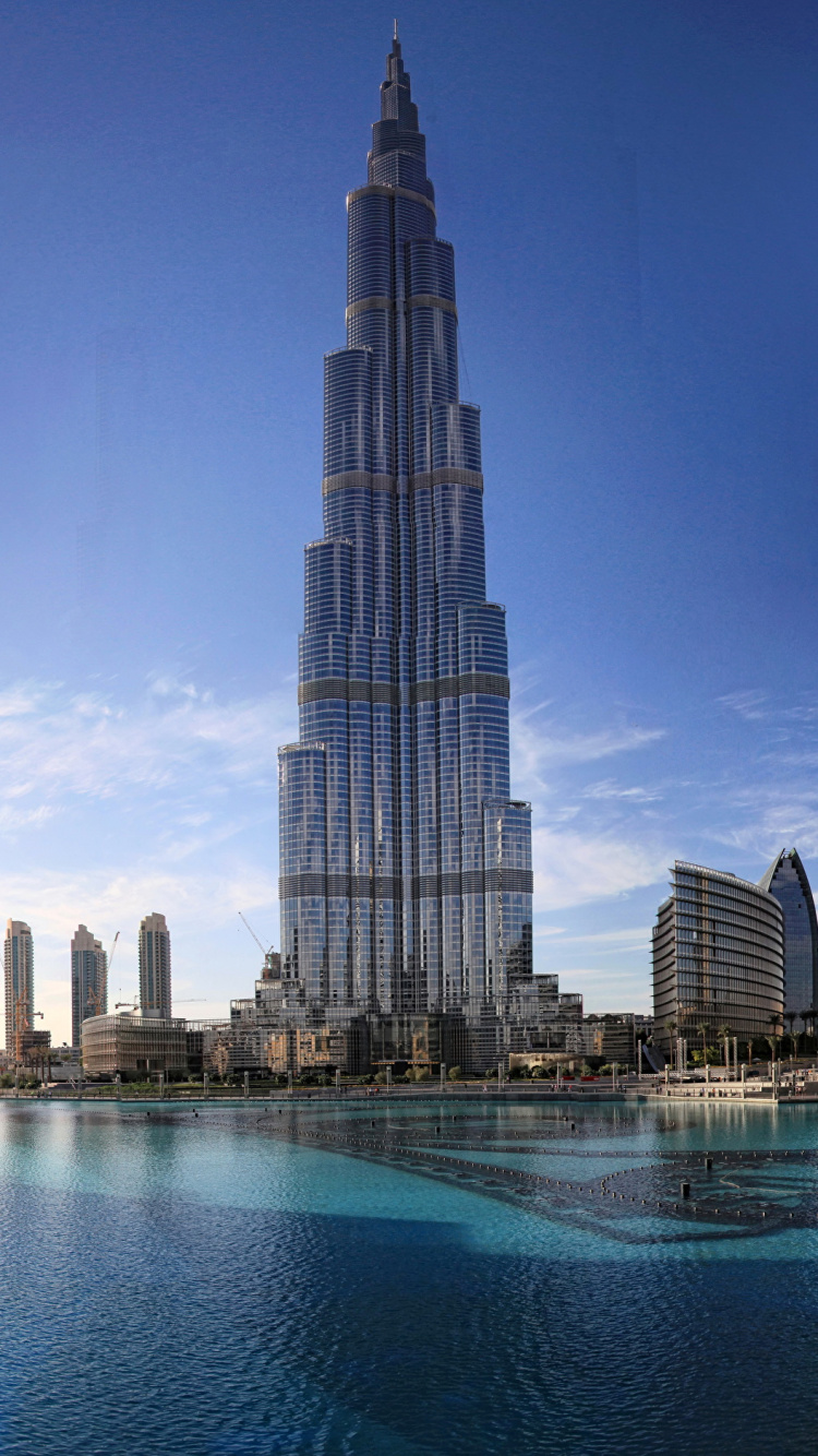 Обои Бурдж Халифа, вышка, небоскреб, ориентир, город в разрешении 750x1334