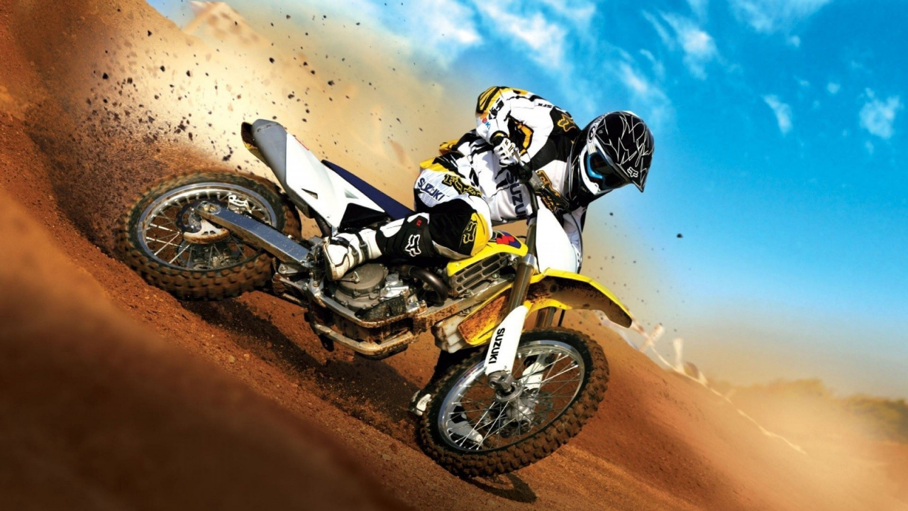 Обои мотокросс, мотоцикл, КТМ, Фристайл мотокросс, гонки на мотоциклах в разрешении 1280x720