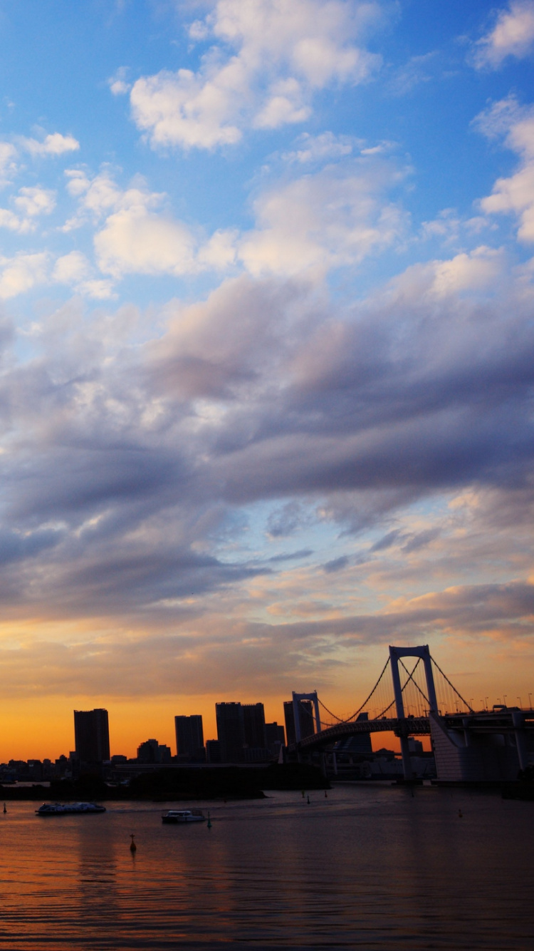 Обои облако, закат, послесвечение, линия горизонта, дневное время в разрешении 750x1334