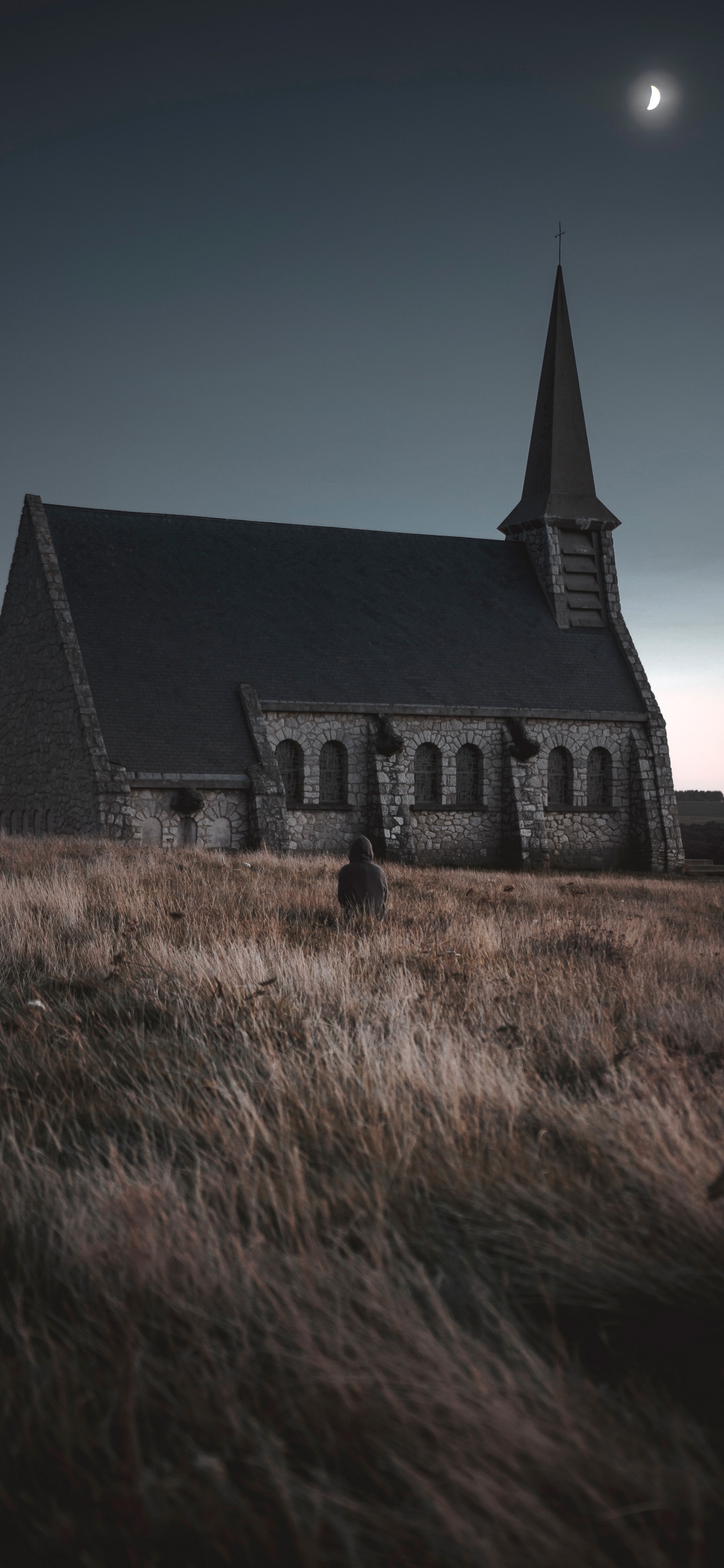 Обои свет, ночь, атмосфера, архитектура, Хаус в разрешении 1242x2688