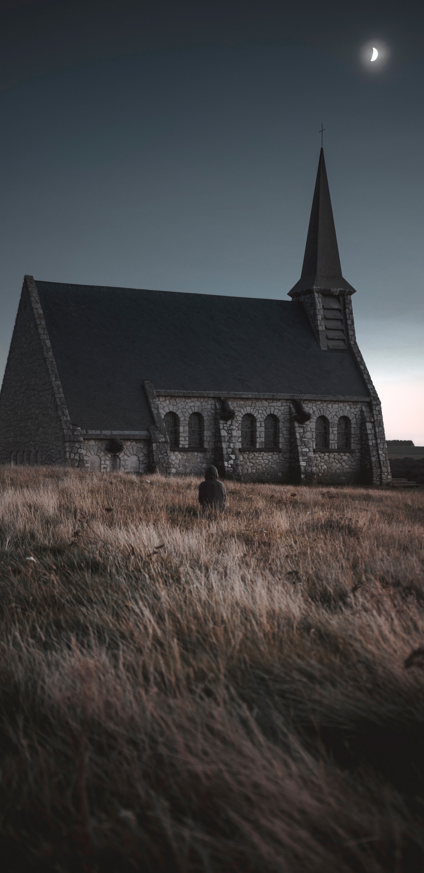 Обои свет, ночь, атмосфера, архитектура, Хаус в разрешении 1440x2960