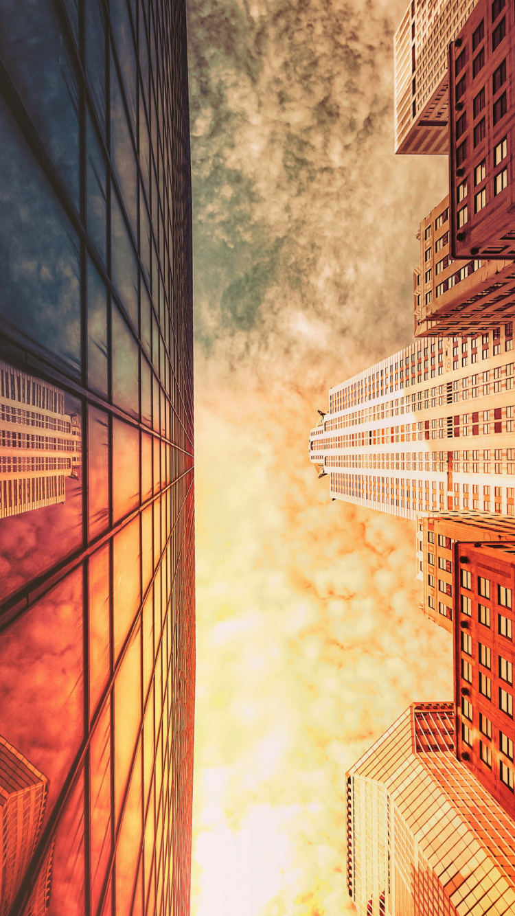 Обои небоскреб, здание, высотное здание, дневное время, облако в разрешении 750x1334