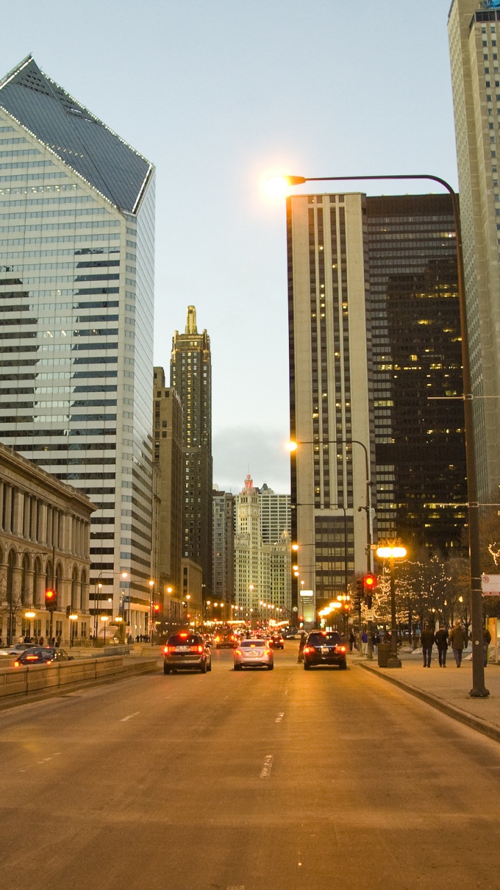 Обои Чикаго здания, небоскреб, здание, город, городской район в разрешении 720x1280