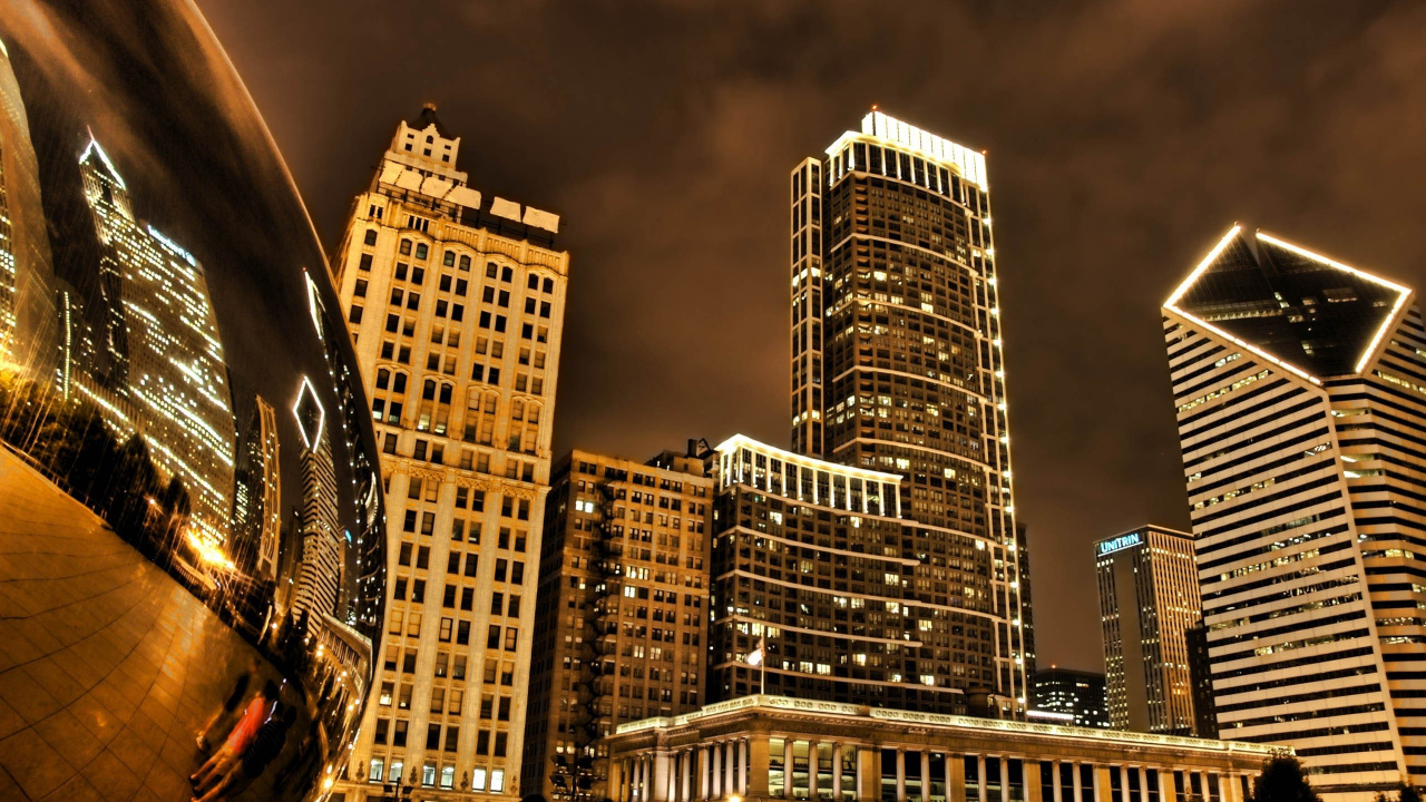 Обои Облачные ворота, город, метрополия, городской район, городской пейзаж в разрешении 1280x720