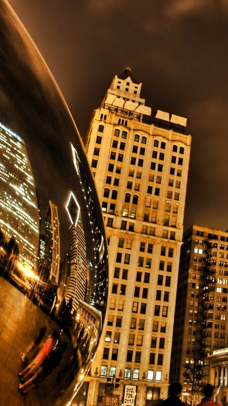 Обои Облачные ворота, город, метрополия, городской район, городской пейзаж в разрешении 750x1334