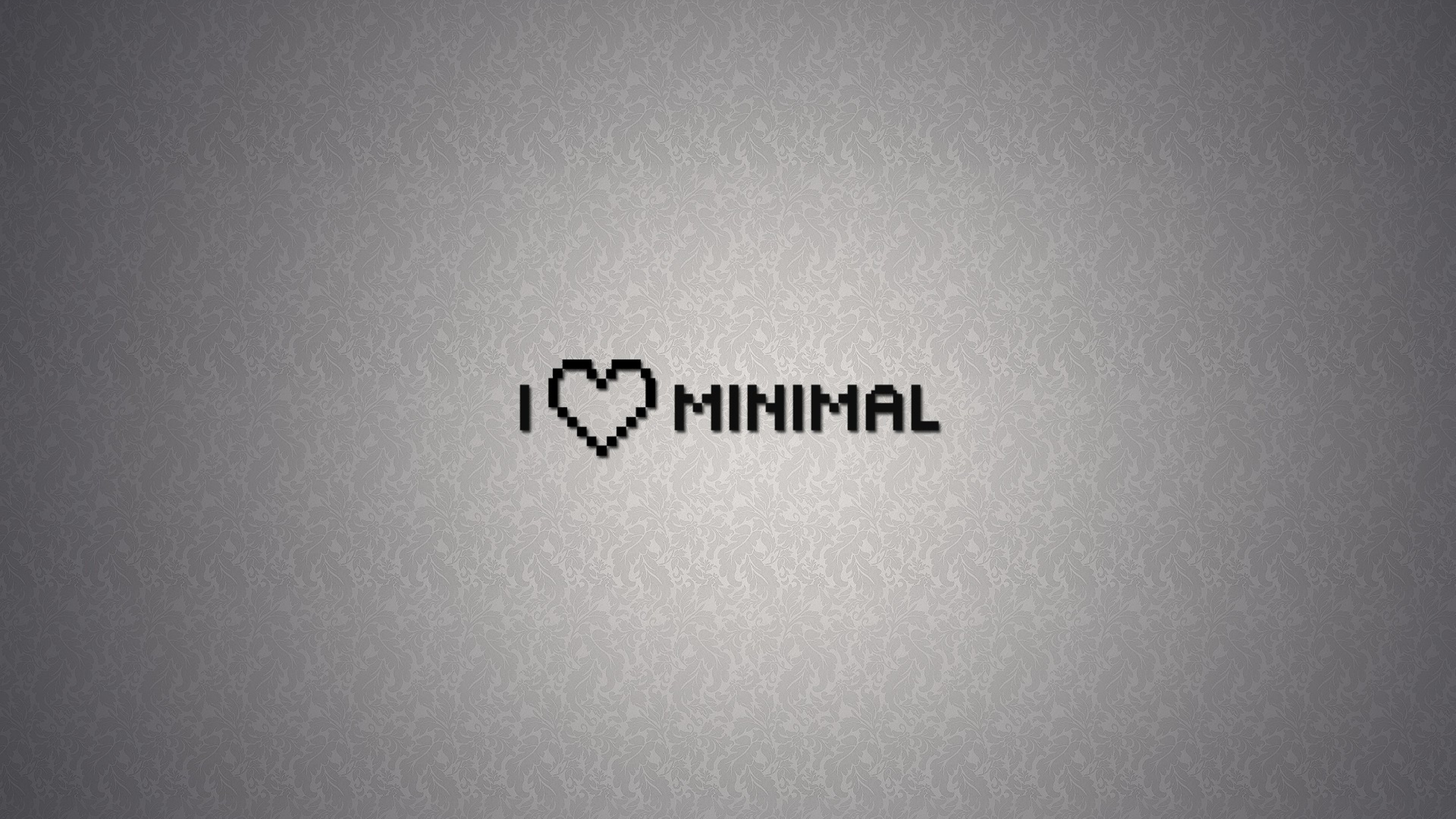 Обои люблю минимальный, лого, марка, текст, белые в разрешении 3840x2160