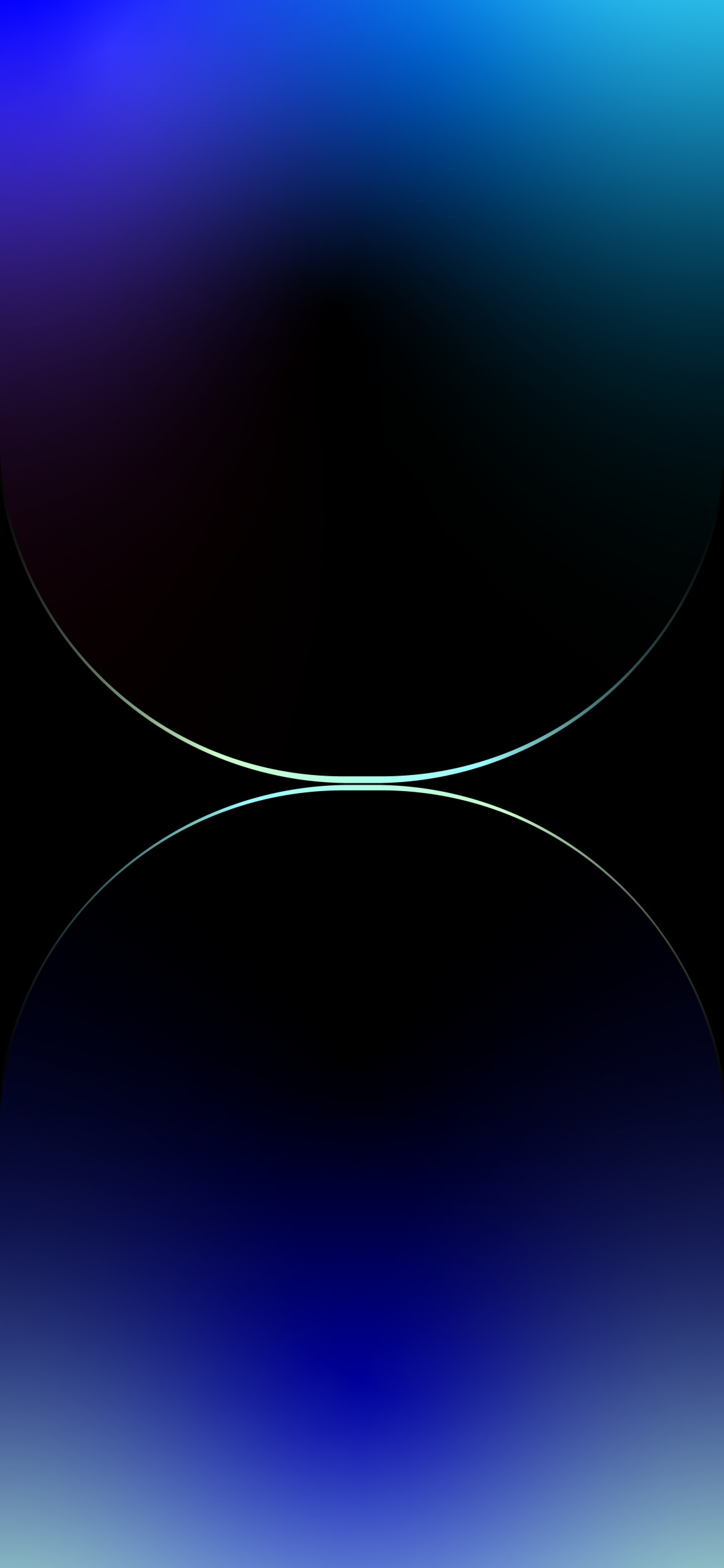Обои атмосфера, синий, электрик, симметрия, узор в разрешении 1125x2436