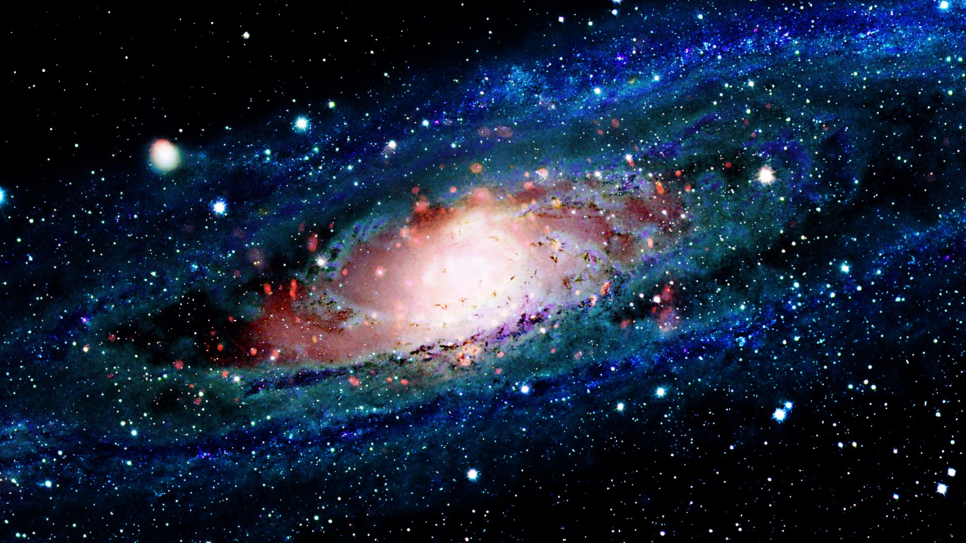 Обои Галактика, космическое пространство, туманность, атмосфера, астрономический объект в разрешении 1366x768