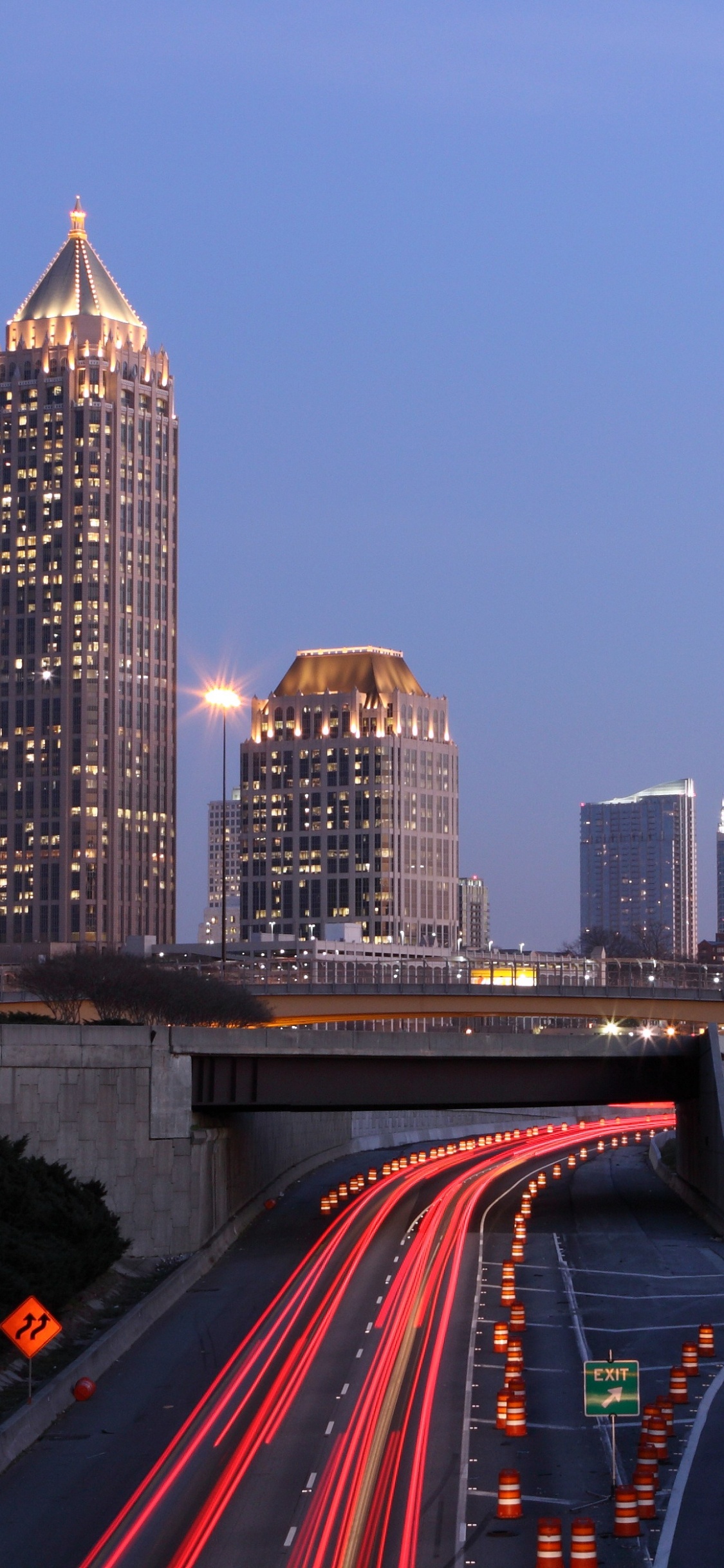 Обои Атланта, городской пейзаж, город, линия горизонта, городской район в разрешении 1125x2436