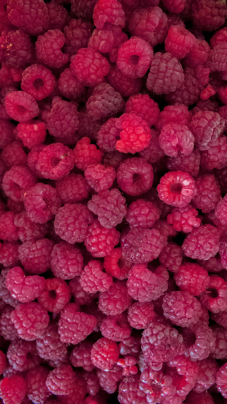 Обои телефон, Красная малина, пища, растение, ингредиент в разрешении 750x1334