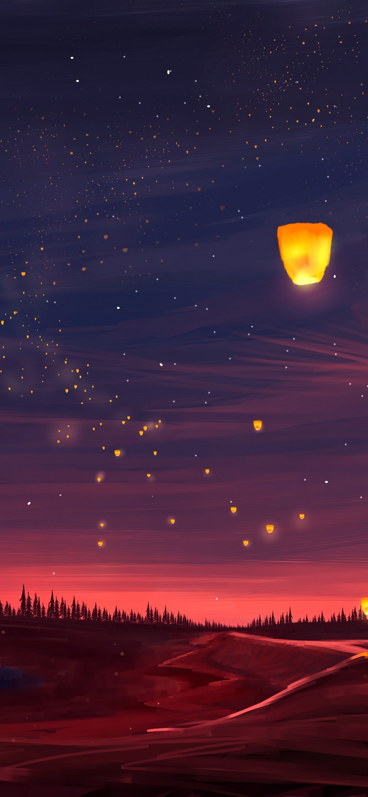 Обои природа, утро, освещение, вечер, пейзаж в разрешении 1242x2688