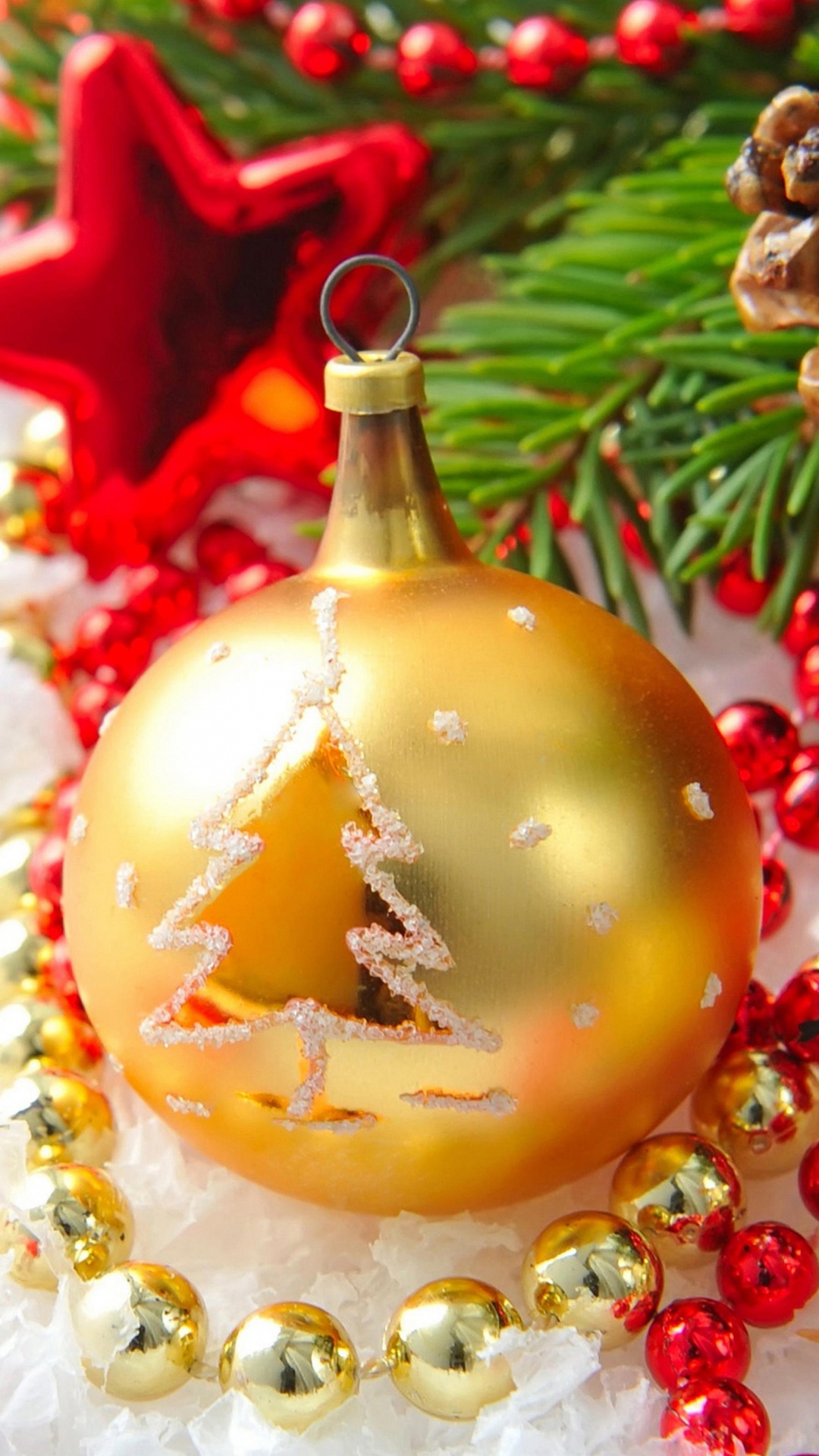 Обои Рождественский день, Новый год, елка, праздник, Рождественские украшения в разрешении 1080x1920