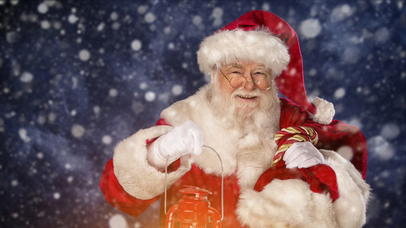 Обои Санта-Клаус, Рождественский день, Рождество, забава, Дед Мороз в разрешении 1366x768