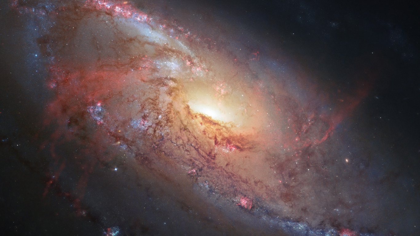 Обои Галактика, туманность, спиральная Галактика, космическое пространство, природа в разрешении 1366x768