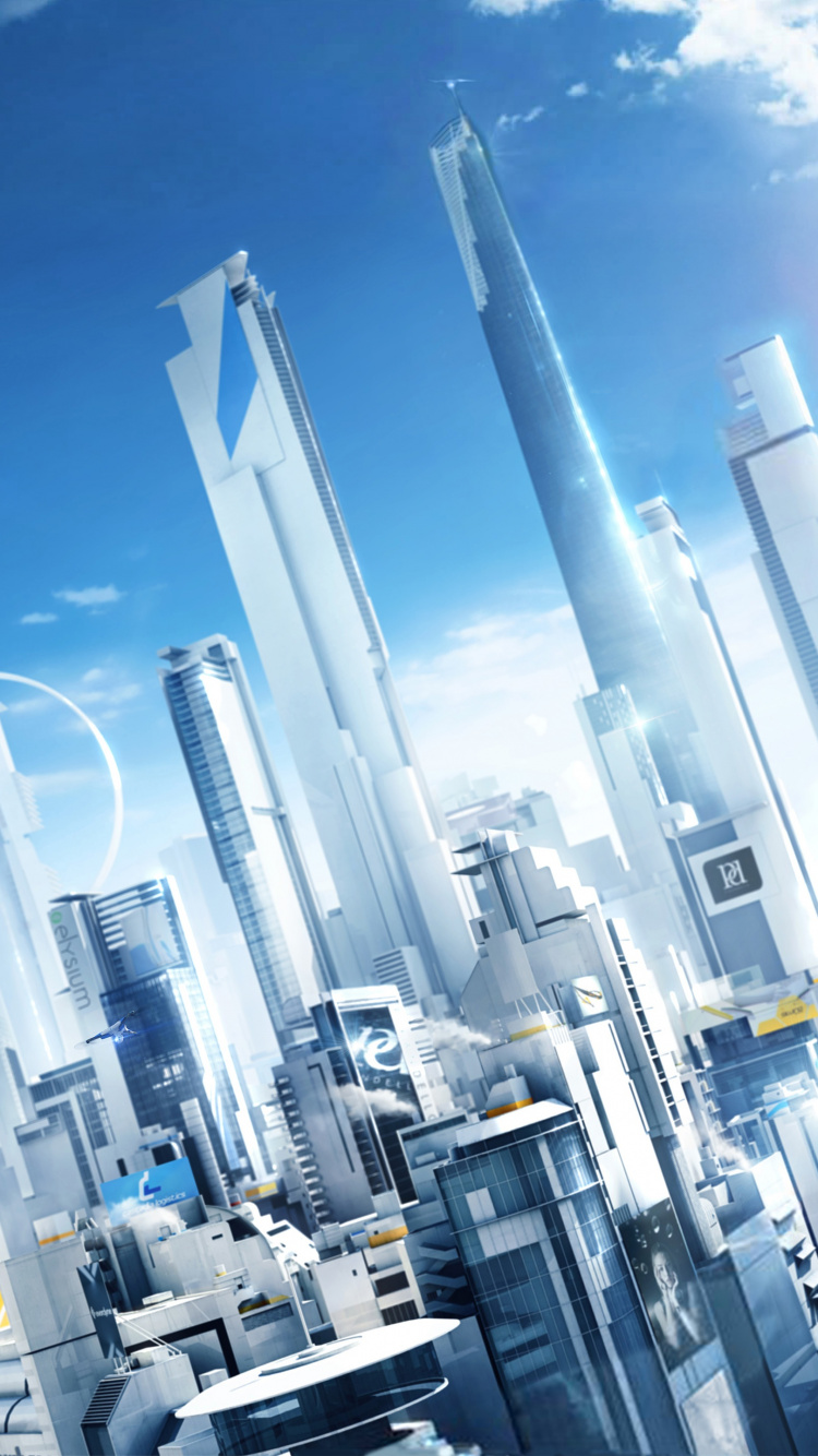 Обои mirrors edge catalyst, Миррорс Эдж, вера Коннорс, метрополия, городской пейзаж в разрешении 750x1334