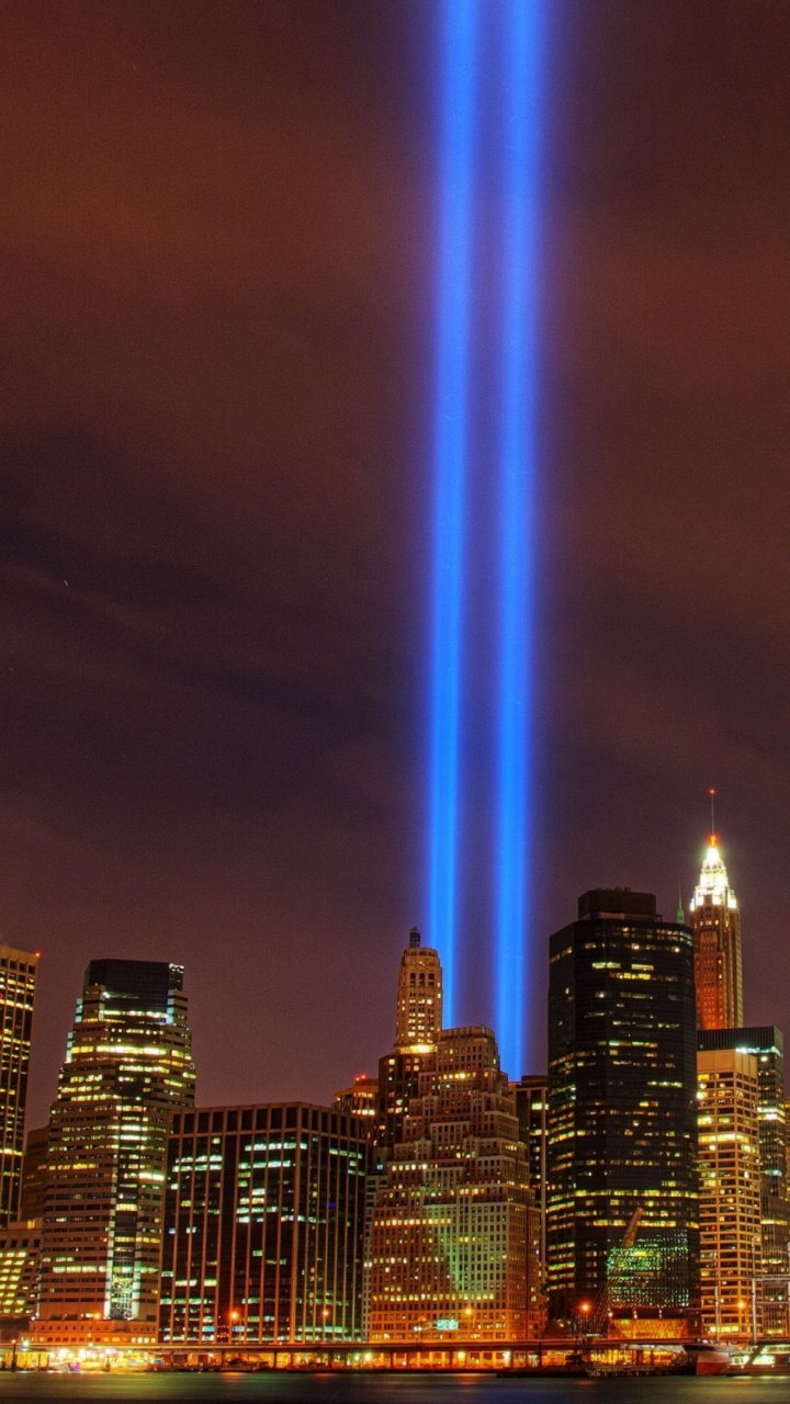 Обои дань в свет, город, городской пейзаж, городской район, ориентир в разрешении 720x1280