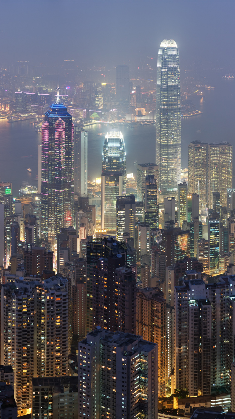 Обои городской пейзаж, город, метрополия, городской район, небоскреб в разрешении 750x1334