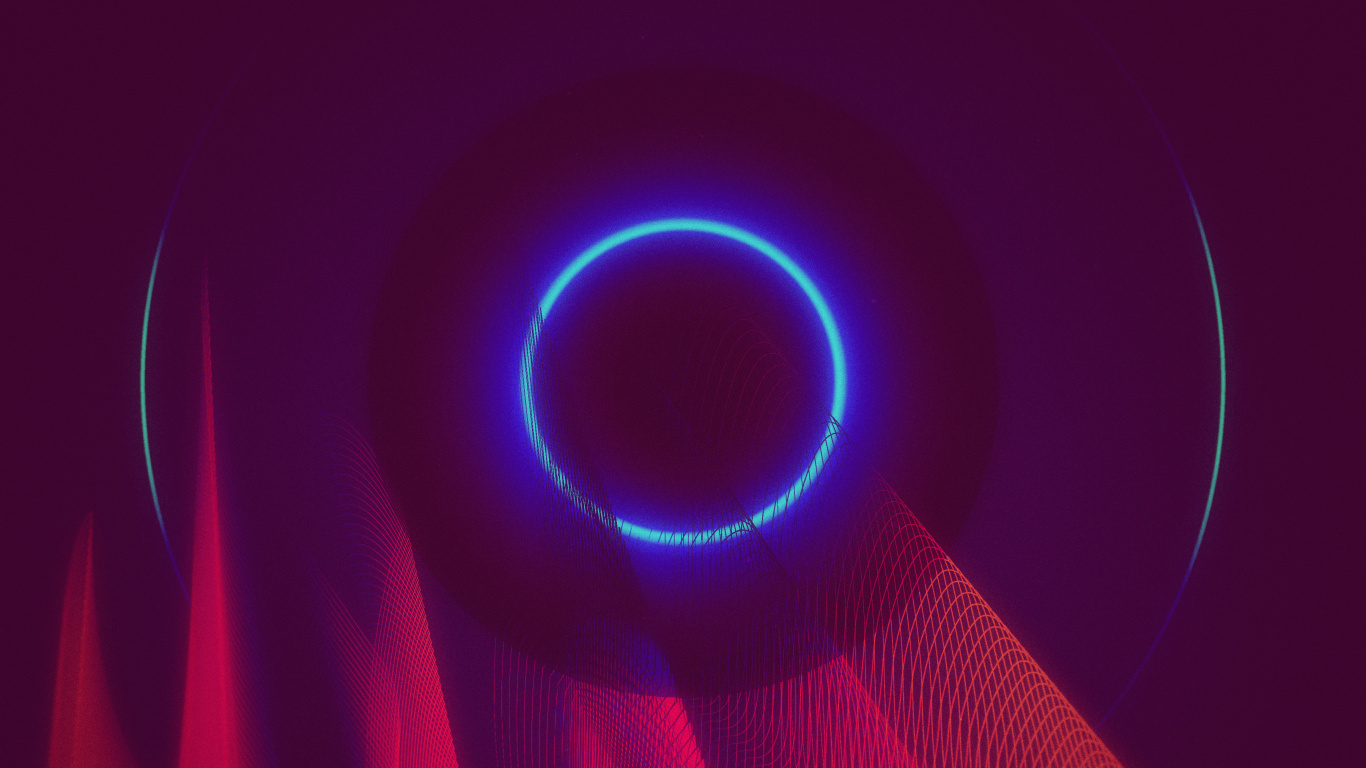 Обои цифровое искусство, свет, синий, Фиолетовый, красный цвет в разрешении 1366x768