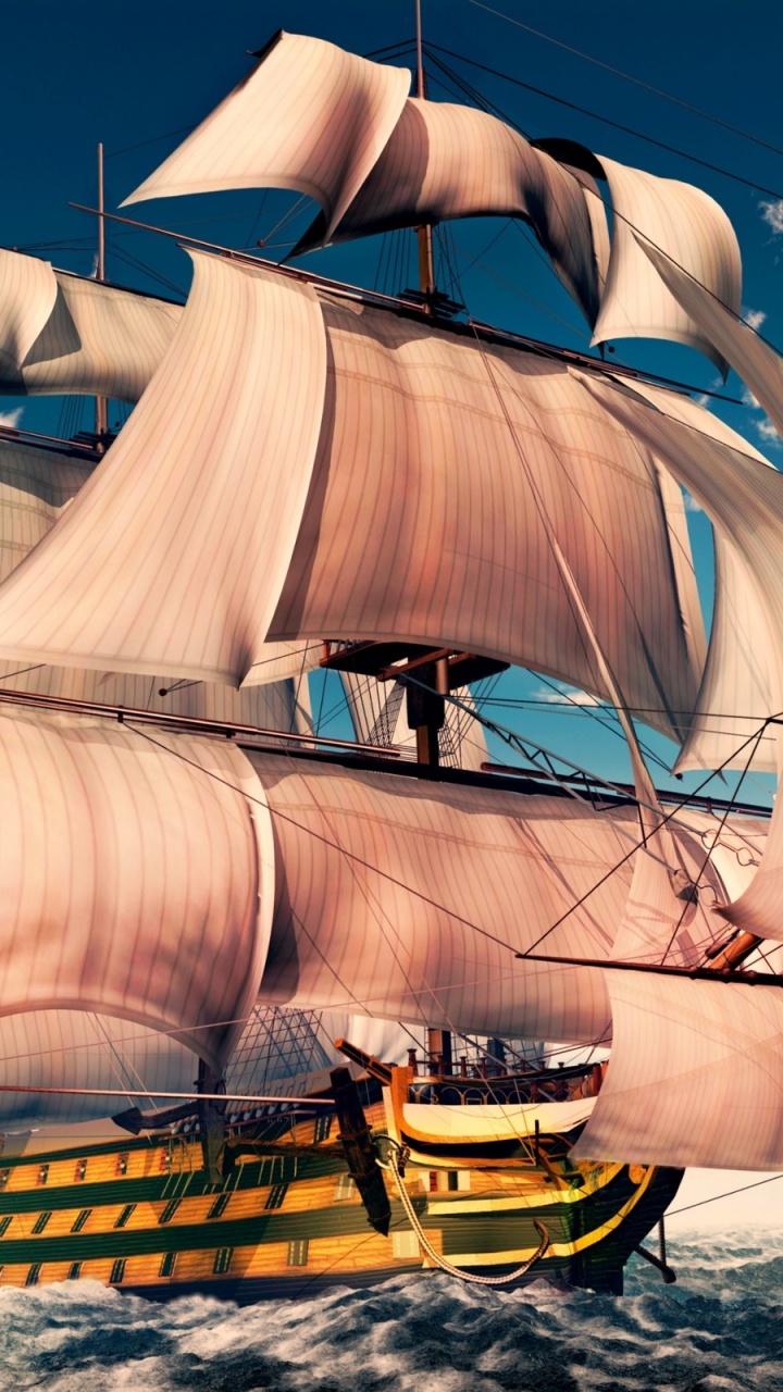 Обои парусник, манильский галеон, каравелла, галеон, ост индийского корабля в разрешении 720x1280