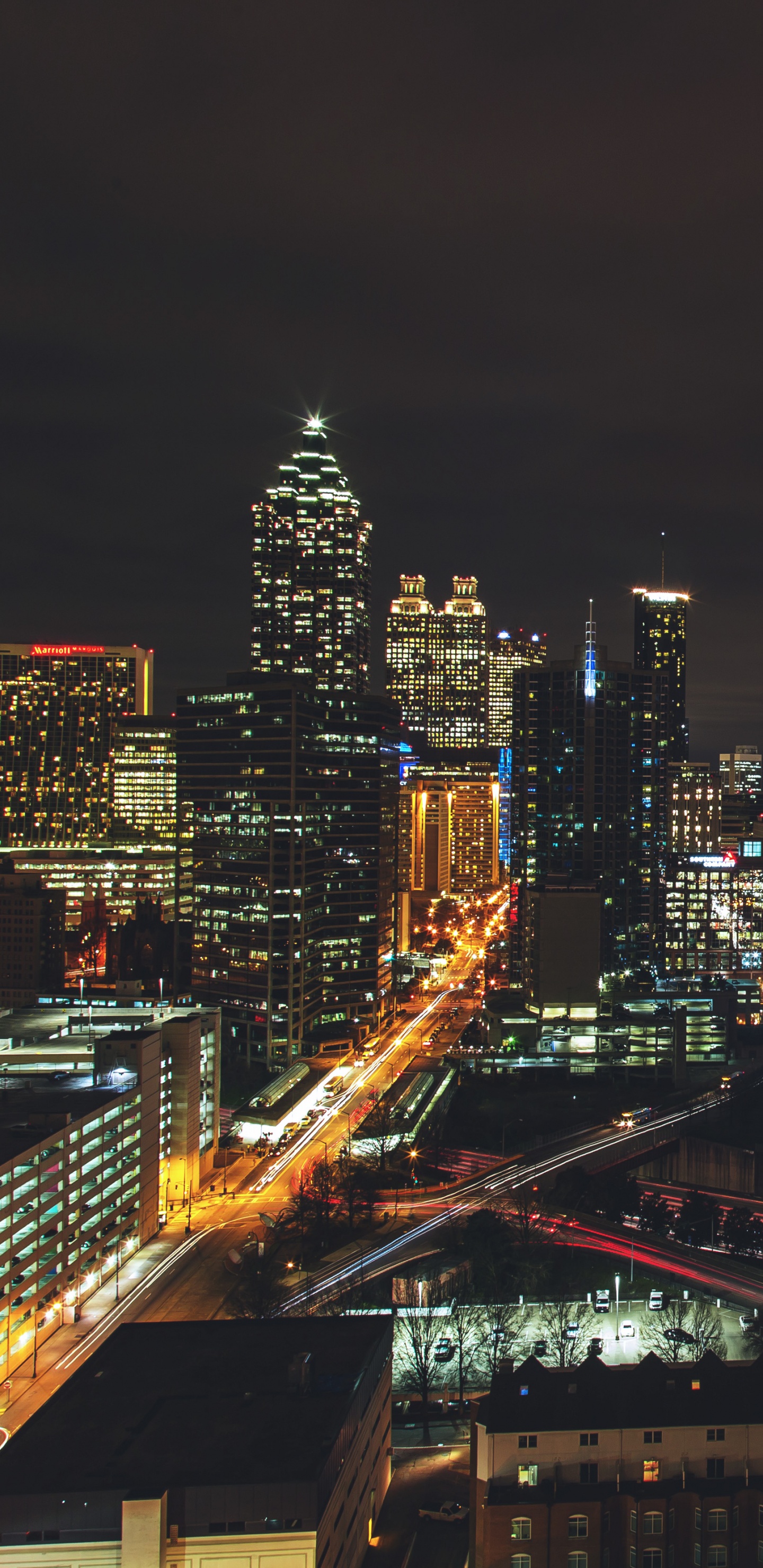 Обои линия горизонта, городской пейзаж, город, городской район, метрополия в разрешении 1440x2960