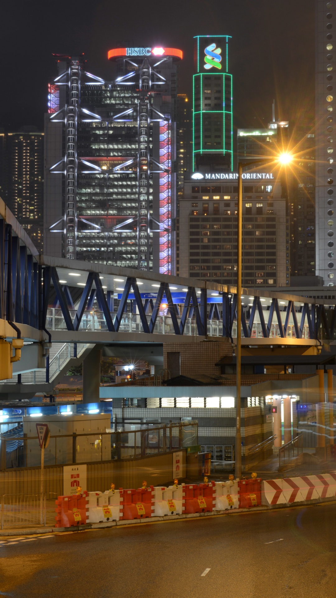 Обои Гонконг, метрополия, город, городской район, ночь в разрешении 1080x1920